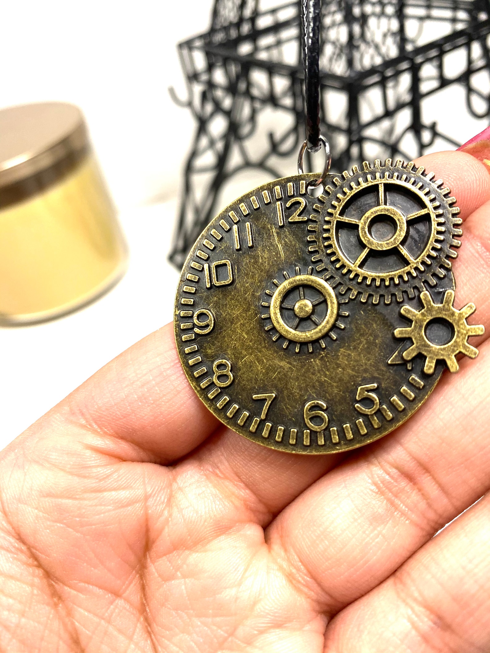 Handmade Antique Clock Necklace Etsy