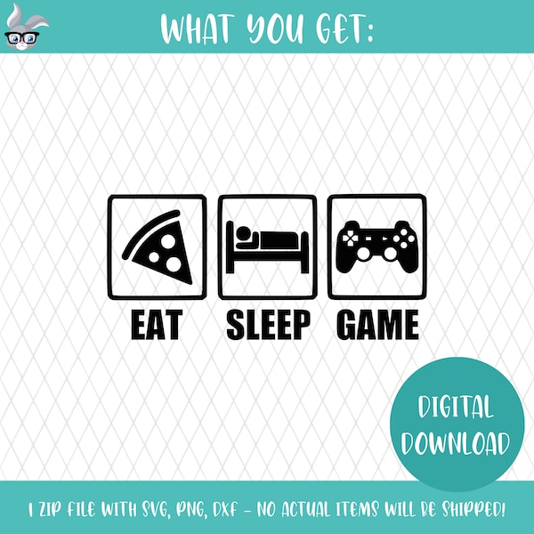 Eat Sleep Game || Gamer || SVG || PNG || Printable