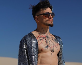 MAGICIAN Kimono Cardigan | Burning Man | Kimono | Outwear for Men | Cape | Festival Outfit | Party Wear | Playa Jacket | Boho Coats