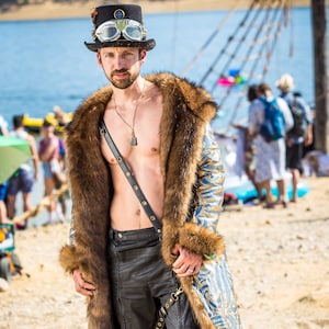 PIRATE Faux Fur Coat | Mens Fur Coat | Burning Man | Playa Jacket | Mens Costume | Faux Fur Coat For Men | Confident | Wild | Boho Coats