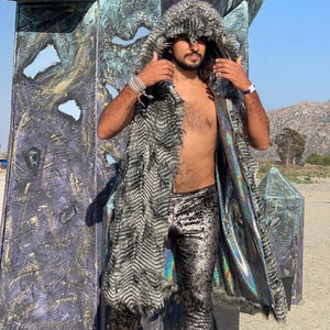 Men Custom Leggings | Festival Outfit | Playa Wear Burning Man | Boho coats