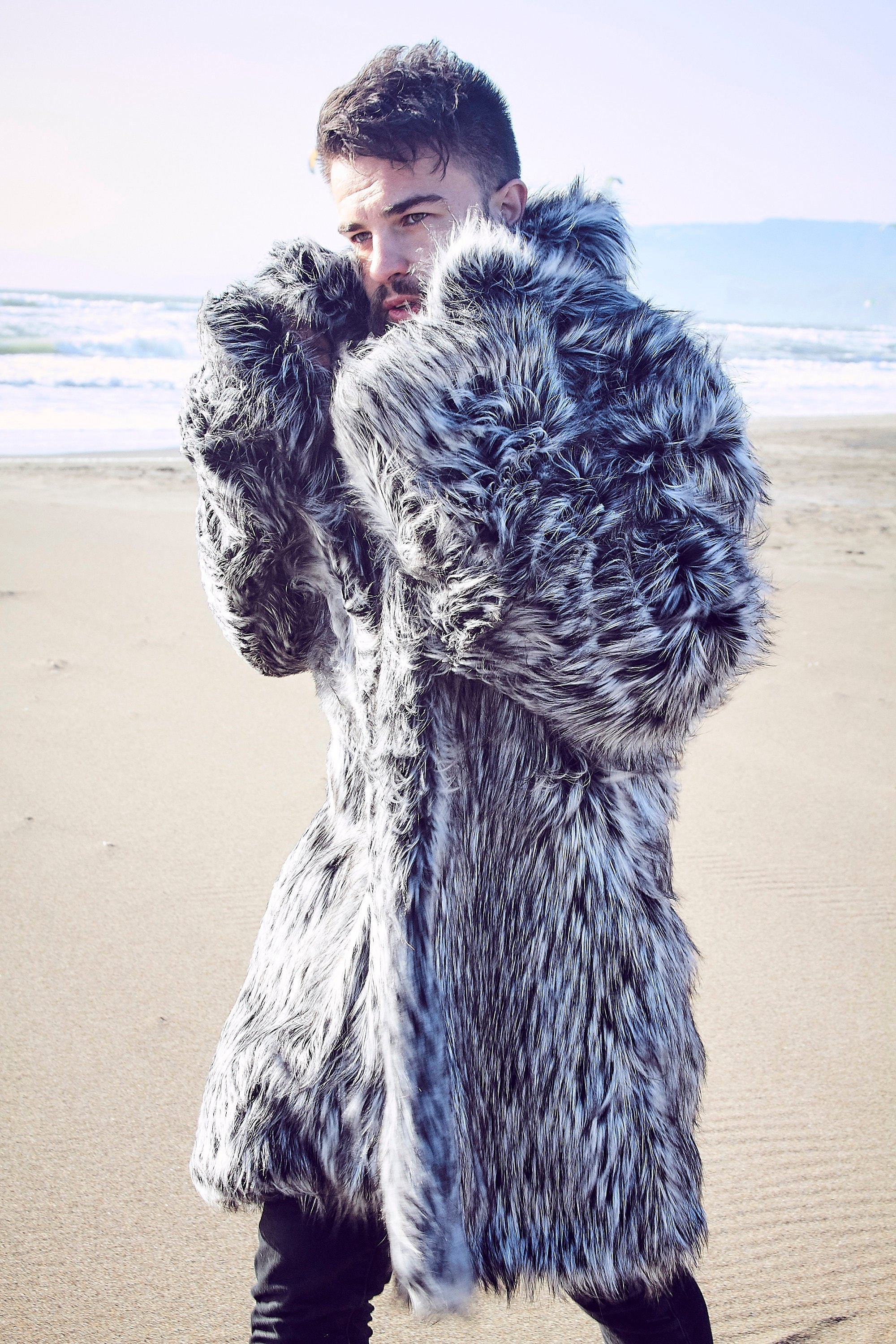 Master of Spirits Faux Fur Coat handmade by Bohocoats