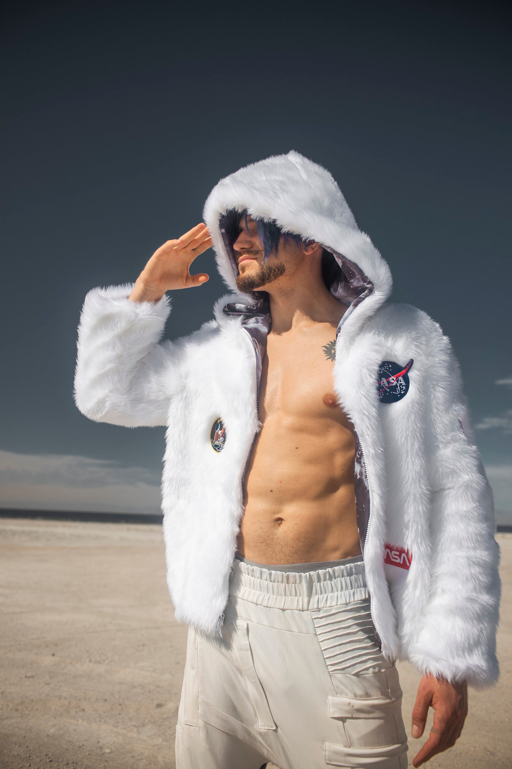 ASTRONAUTA Fur Onesie Burning Man Playa Jacket Mens Costume Faux Fur Coat for Men Boho Coats Etsy UK