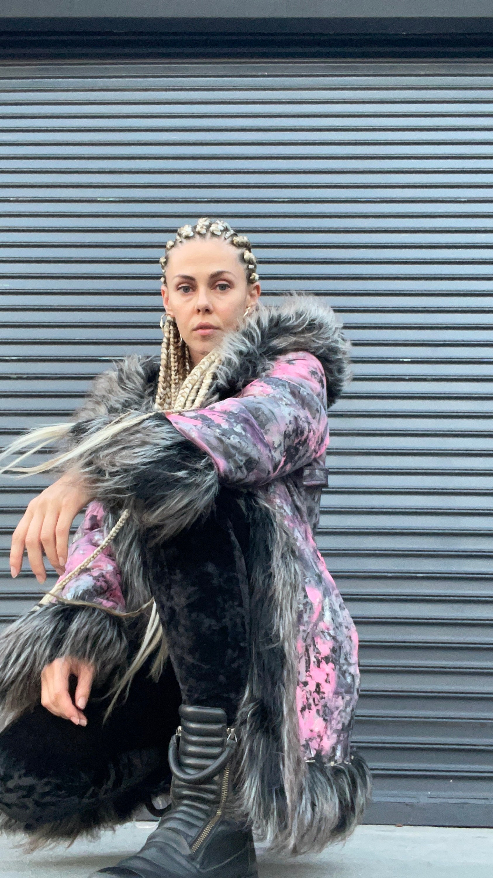 Twilight MUSE Faux Fur Coat - Festival Reverbible Fur Jacket Pink
