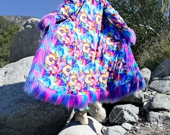 ELECTRIC DAISY Faux Fur Coat | Burning Man Costumes | Burning Man