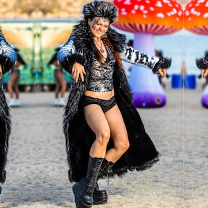 ELECTRA Fur Coat | Burning Man | Playa Jacket | Womens Costume | Faux fur coat for women | Boho Coats