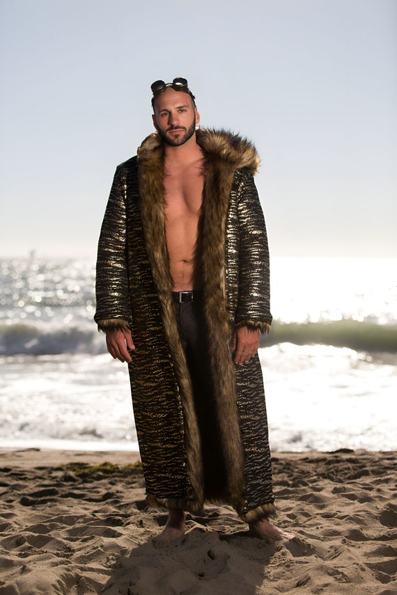 BIG BEAR Fur Coat Mens Fur Coat Burning Man Playa Jacket Mens Costume Faux Fur Coat for Men Confident Wild Boho Coats Etsy