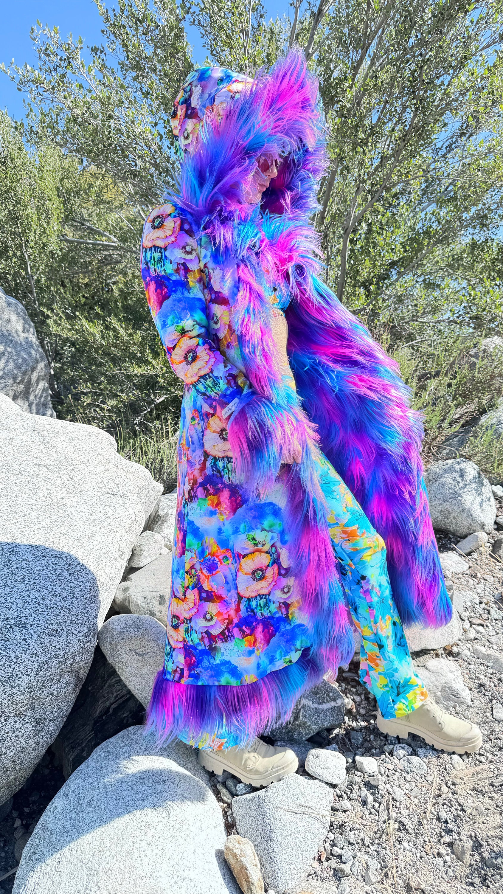 ELECTRIC DAISY Faux Fur Coat | Burning Man Costumes | Burning Man