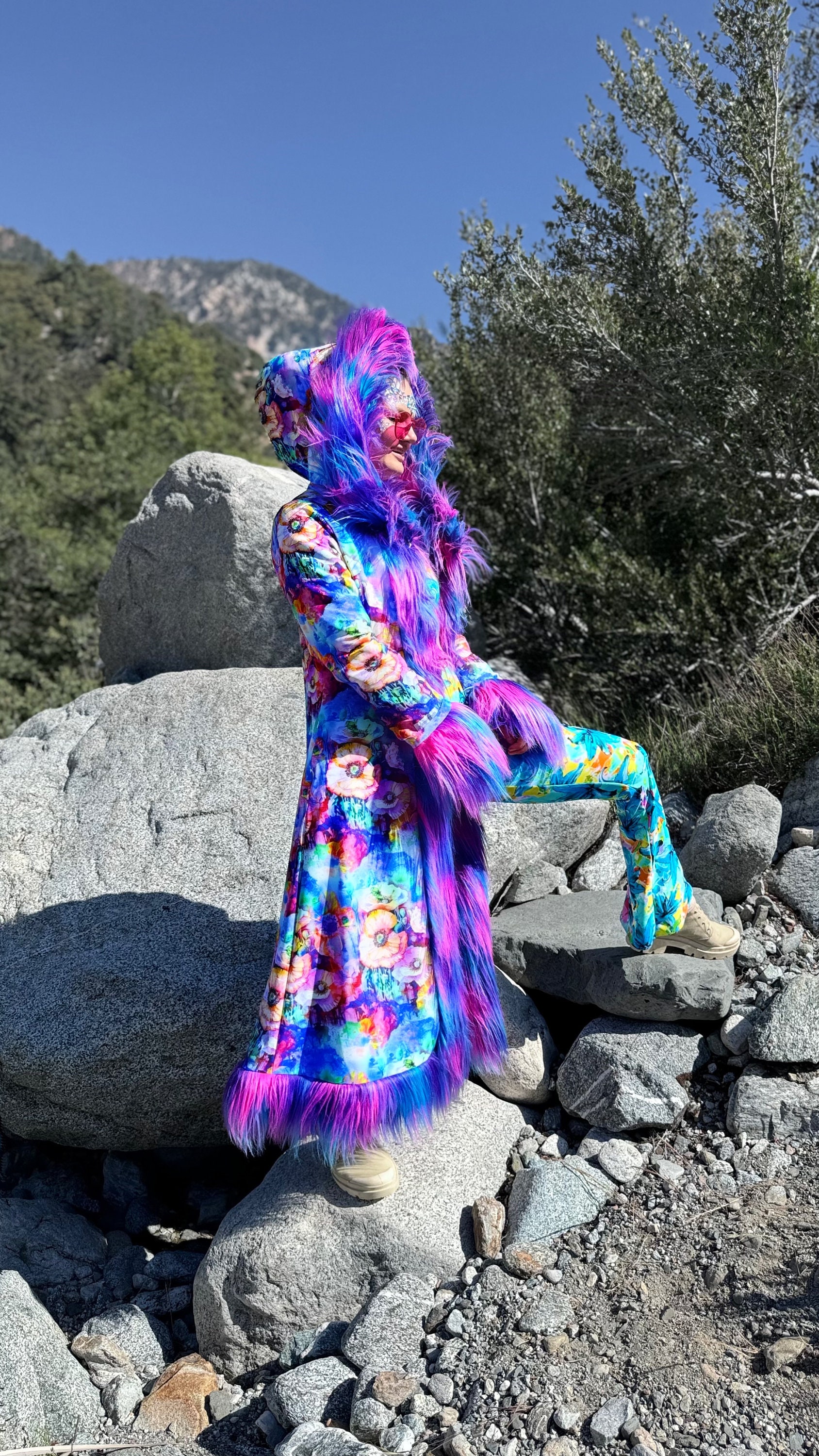 ELECTRIC DAISY Faux Fur Coat | Burning Man Costumes | Burning Man