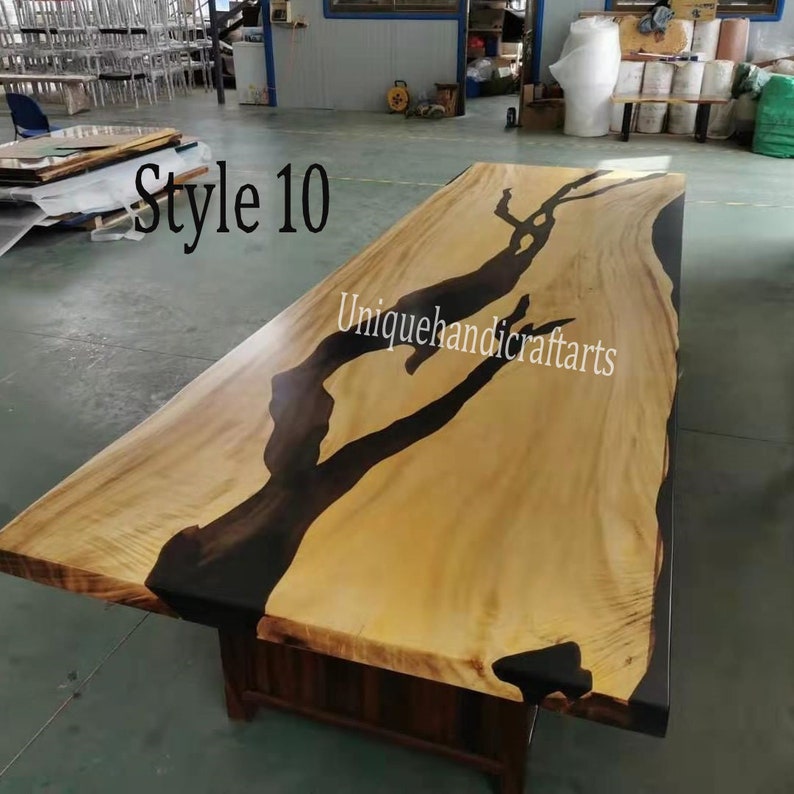 Epoxy Resin Dining Table Walnut Epoxy Table Tops Kitchen Etsy