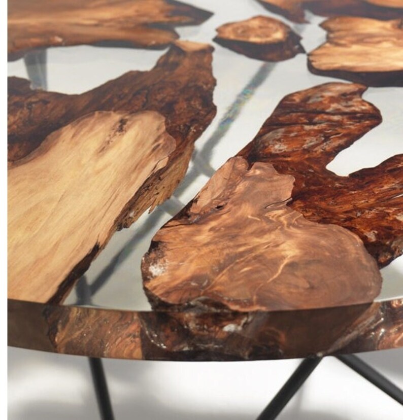 Round Wood Table Epoxy Table Top Epoxy Side Table End Etsy