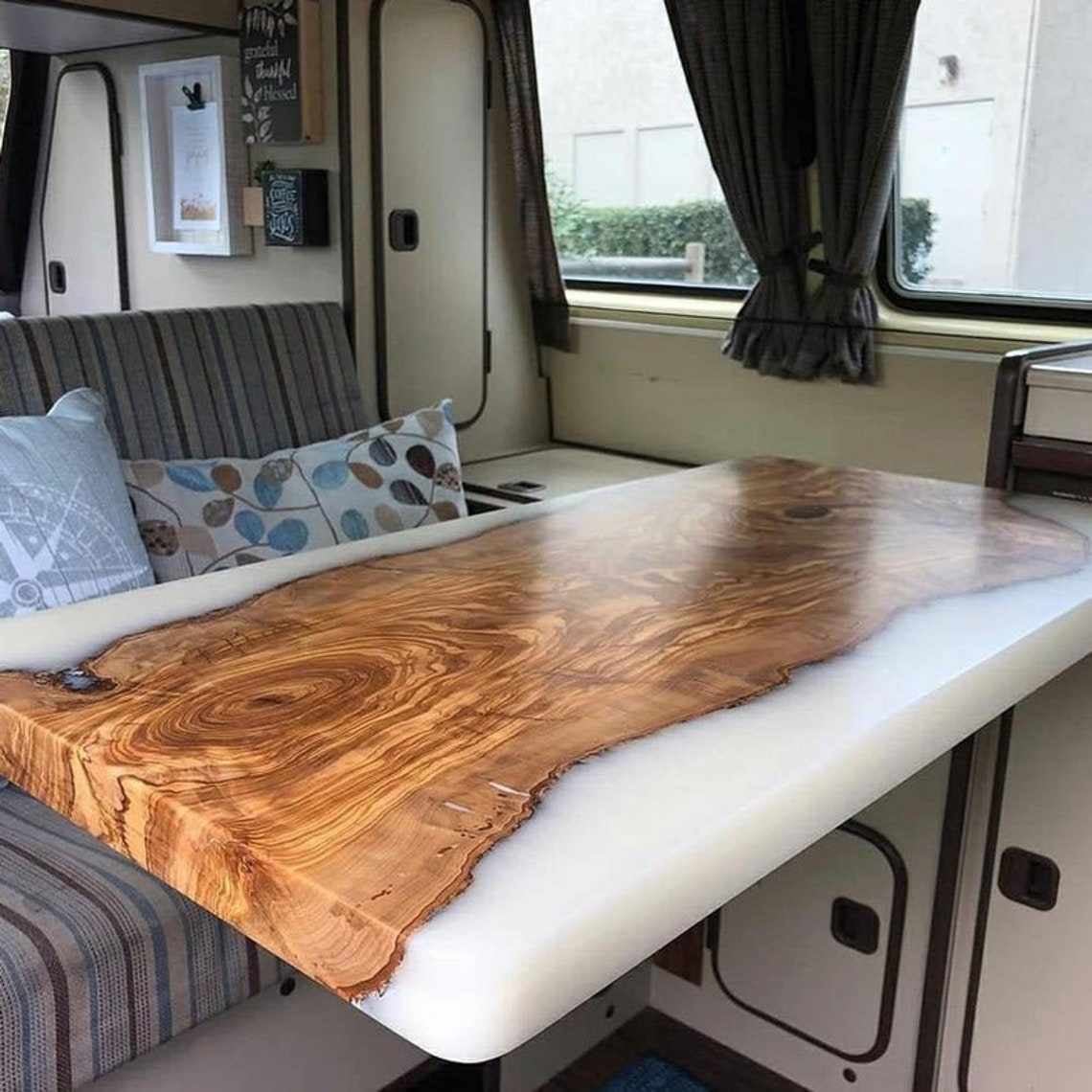 Unique white epoxy resin table top Made to order custom Etsy