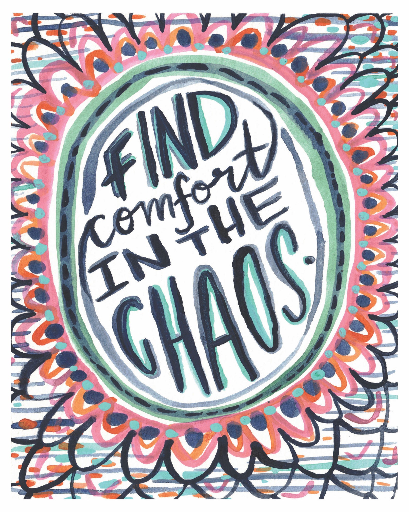 Find Comfort in the Chaos Print: Hand-painted Quote Wall Art - Etsy