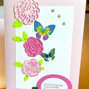 Wunderschöne rosa Blumen Muttertagskarte