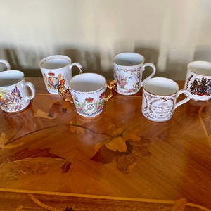 Selection of Royal Commemorative Memorabilia mugs from 1930s onwards 10 pounds per mug - please let me know which one you want!