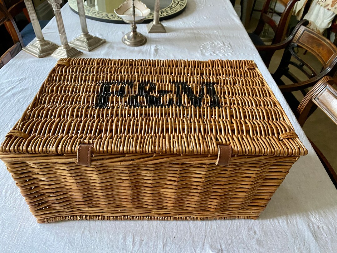 Empty Fortnum & Mason Vintage Wicker Hamper in Excellent Etsy UK