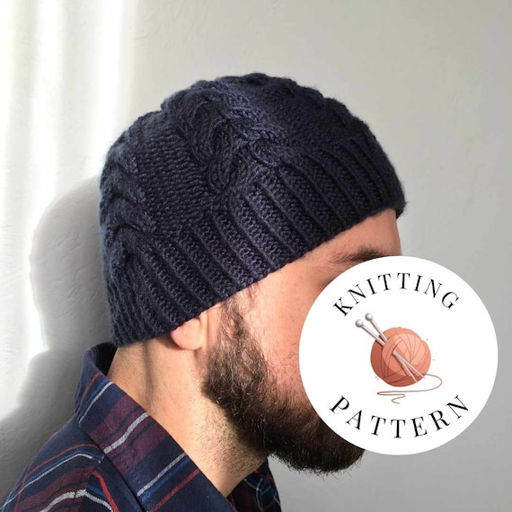 【ブリーフィングゴルフ】MENS KNIT WORK CAP Chevrons Cabled Hat Digital Knitting Pattern For Men