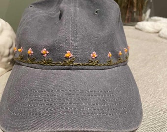 Flower Crown Embroidered Dad Hat
