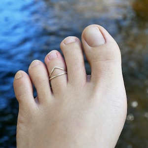 Set of 2 toe rings in 950 silver - minimalist jewellery