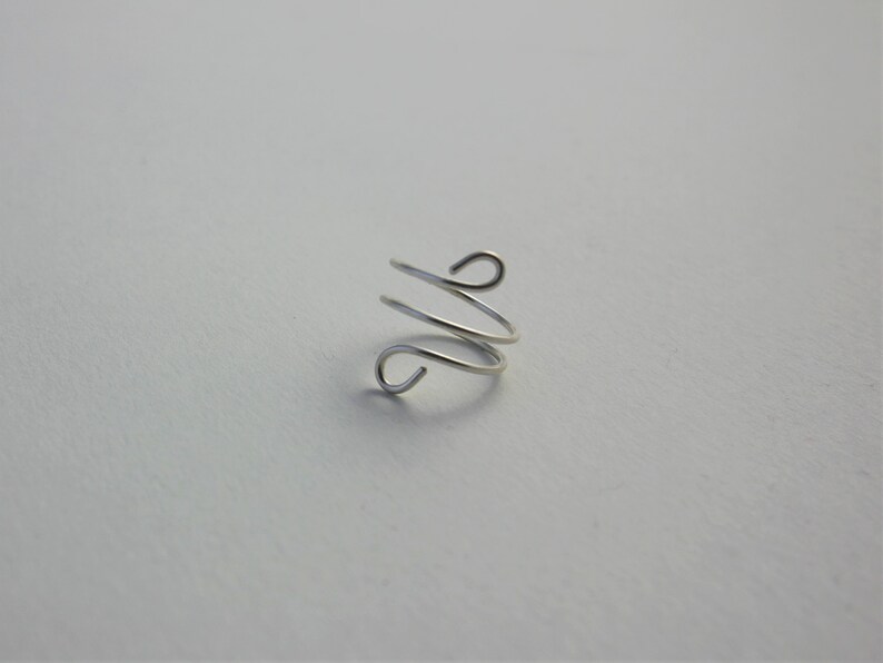 Double phalanx ring in sterling silver wire adjustable minimal double buckle
