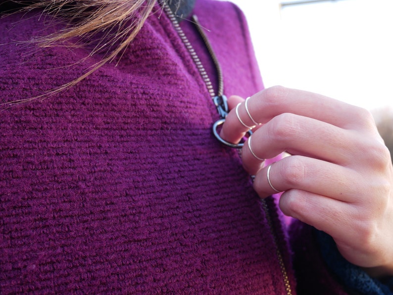 knuckle ring silver Minimalist ring made of 950 silver wire any number adjustable image 4