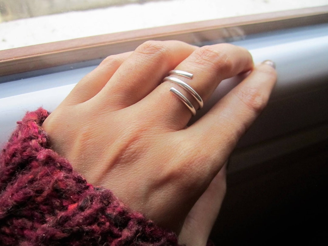 Double Minimalist Ring 2 in 1 - Sterling Silver - Etsy