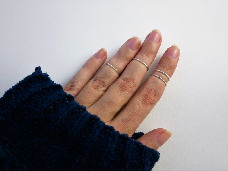 knuckle ring silver Minimalist ring made of 950 silver wire any number adjustable image 5