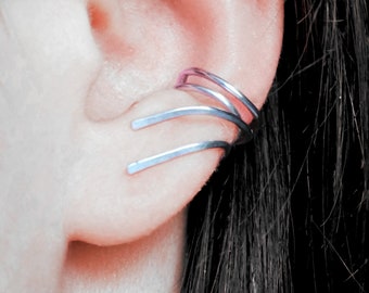 Ear Cuff - 950 silver ear ring - minimalist jewelry - fake piercing