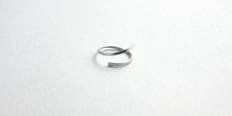 knuckle ring silver Sterling silver ring adjustable minimalist image 7