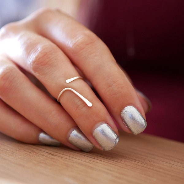 Minimalistischer Knöchelring aus Sterlingsilber oder kleiner Fingerring – verstellbar