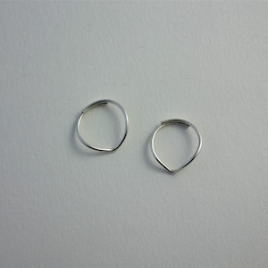 knuckle ring silver Set of 2 rings in 950 silver wire V-shaped adjustable minimalist jewellery image 6