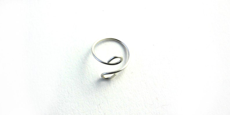 knuckle ring silver Sterling silver ring adjustable minimalist image 5