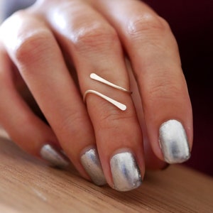 knuckle ring silver ring set adjustable designer and minimalist jewel image 1