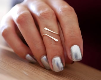 Sterling zilveren falanx ring - verstelbaar - designer en minimalistische sieraden