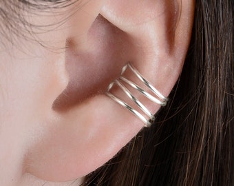 Ear Cuff In Argento 925 SilberDream - Orecchino A Cerchio Finto Piercing, Senza Foro, Larghezza 6 Mm, Regalo Donna