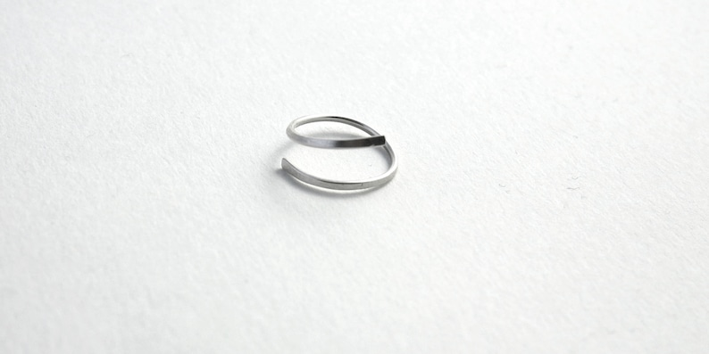 knuckle ring silver Sterling silver ring adjustable minimalist image 4