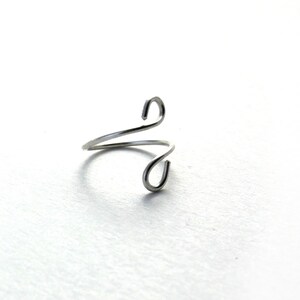 knuckle ring silver Sterling silver ring adjustable minimalist image 6