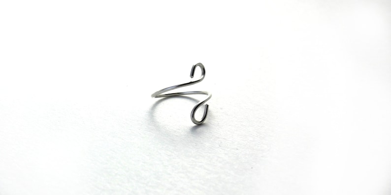 knuckle ring silver Sterling silver ring adjustable minimalist image 6