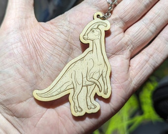 Parasaurolophus Wooden Keychain