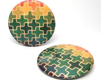 Repeating Plus Rainbow Pattern 2.25" Button