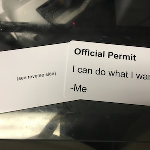 Ron Swanson Parks and Recreation Permit - I can do what I want. PVC Plastic Card