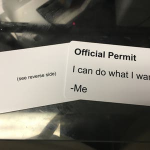 Ron Swanson Parks and Recreation Permit - I can do what I want. PVC Plastic Card