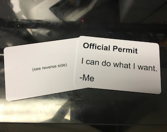Ron Swanson Parks and Recreation Permit - I can do what I want. PVC Plastic Card