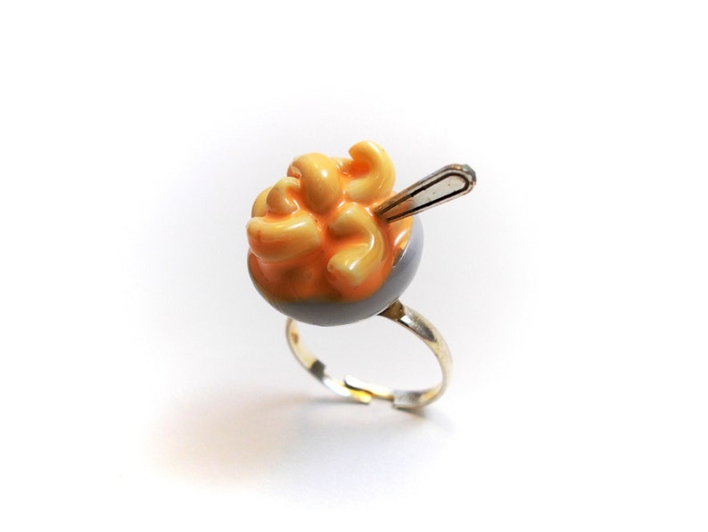 Macaroni & Cheese Ring, Miniature Food Jewelry image 1