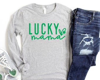Lucky Mama Shirt || St. Patrick Mama Shirt || Mama Shirt || St. Patty Mama Shirts || Mama St. Patty Shirts || Clover Mama Shirts ||