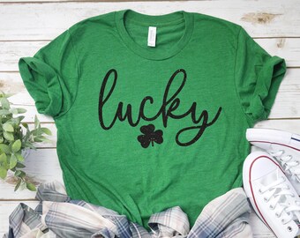 St Patricks Day Lucky Shamrock Shirt || Womens Saint Patrick Day Shirt || St Patty TShirt || Saint Patty Tee