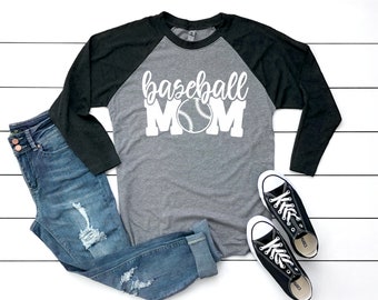 Baseball Raglan || Baseball Mom ||  Baseball Shirts || Baseball T || BBaseball Fan Shirt || Baseball Raglan Black Mom || Baseball Mom