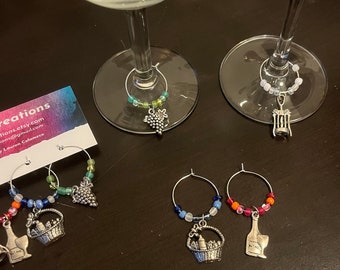 Wine Themed Wine Charms