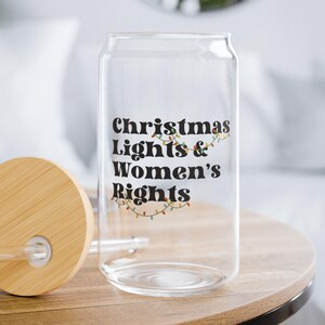 Vaso de café helado con luces navideñas, taza de café helado navideña, vaso de café navideño, regalo feminista, vaso de café navideño, Papá Noel sucio