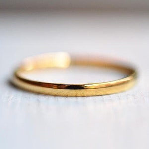 18k Gold Wedding Band: 2mm Thin Stainless Steel Stacking Ring